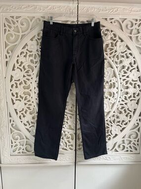 Michael Kors Black Slim Straight Pants | Full Length 30” Inseam Minimal Staple